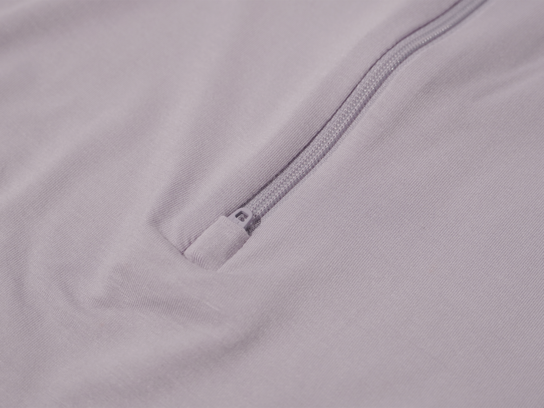 Close up shot of Lollibly Organic Bamboo Baby Zip Swaddle Bag Hidden Zipper