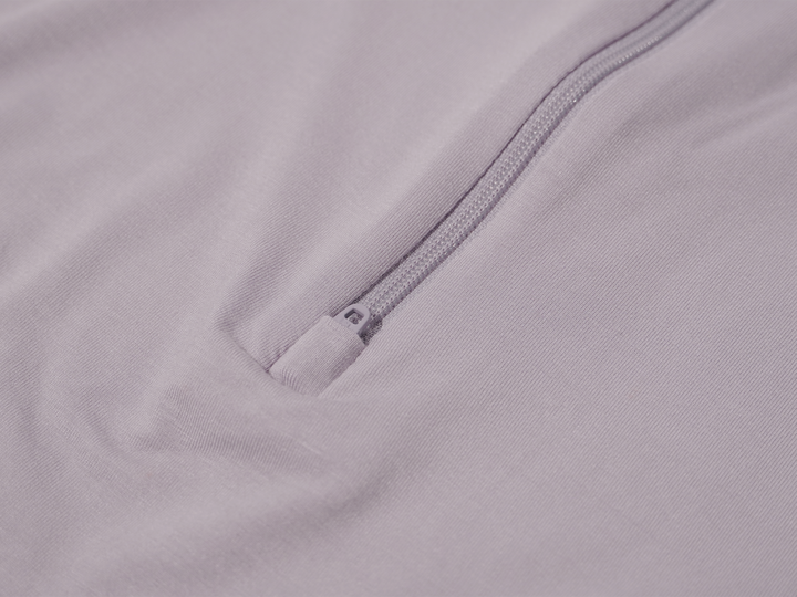 Close up shot of Lollibly Organic Bamboo Baby Zip Swaddle Bag Hidden Zipper