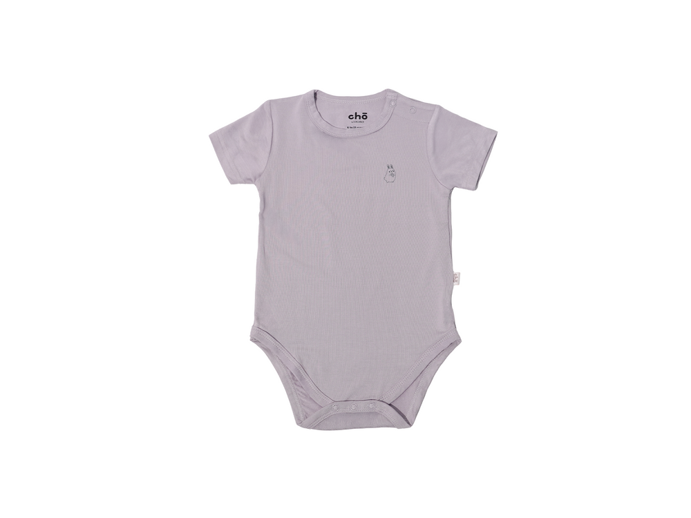 Lollibly Organic Bamboo Short Sleeve Baby Onesie Lavender Purple