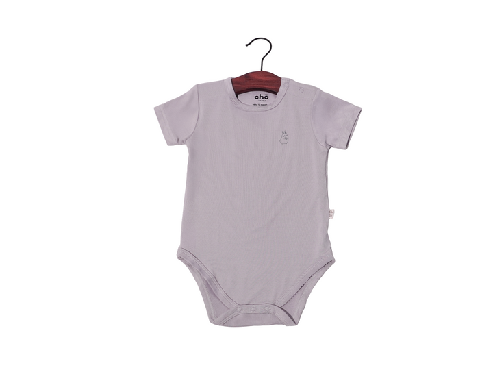 Lollibly Organic Bamboo Short Sleeve Baby Onesie Lavender Purple