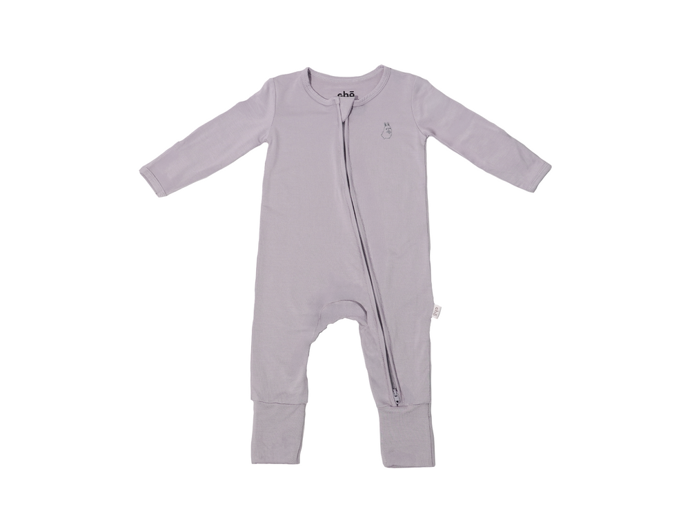 Lollibly Organic Bamboo Long Sleeve Baby Sleep Suit Lavender Light Purple