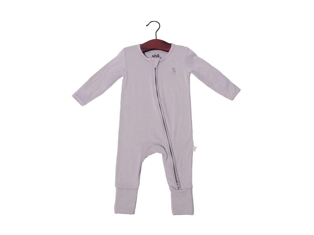 Lollibly Organic Bamboo Long Sleeve Baby Sleep Suit Lavender Light Purple