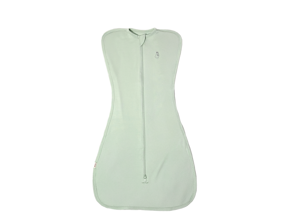 Lollibly Organic Bamboo Baby Zip Swaddle Bag Sage Light Green