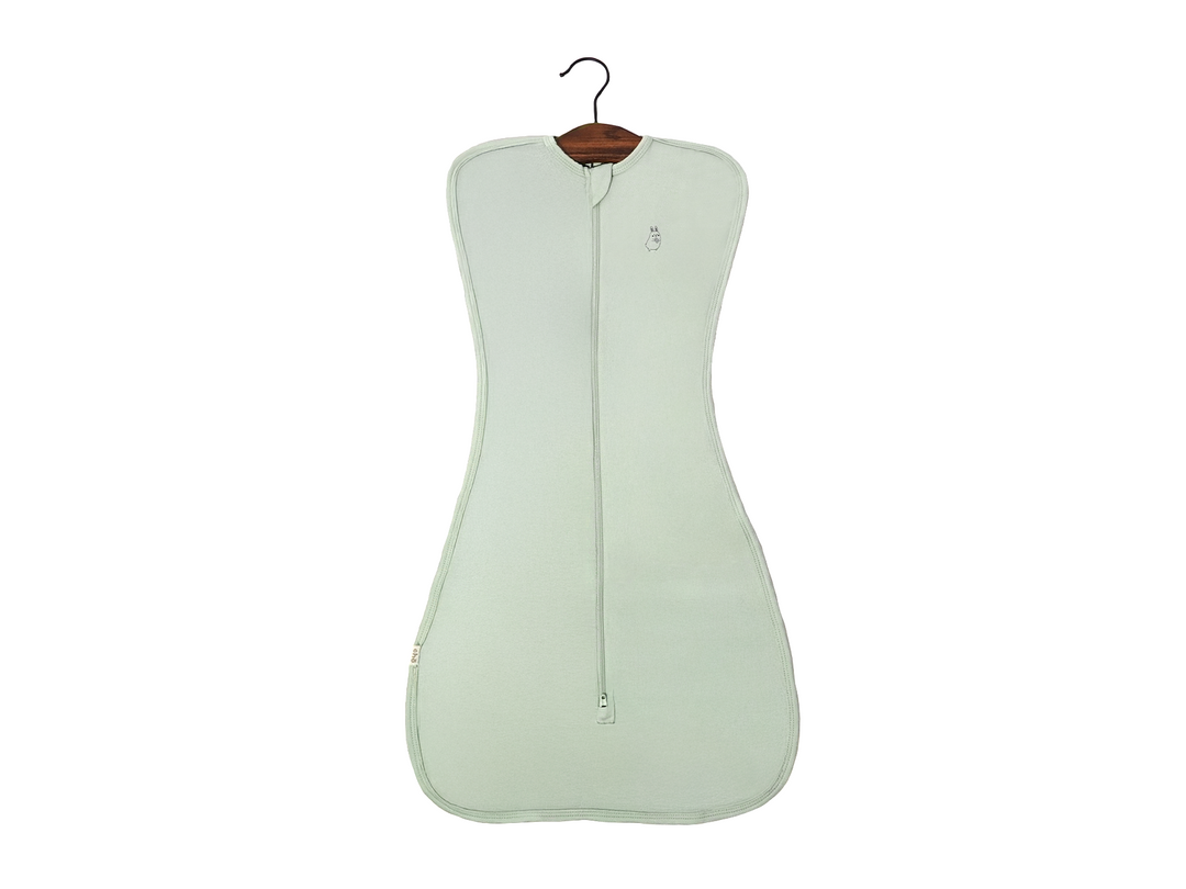 Lollibly Organic Bamboo Baby Zip Swaddle Bag Sage Light Green
