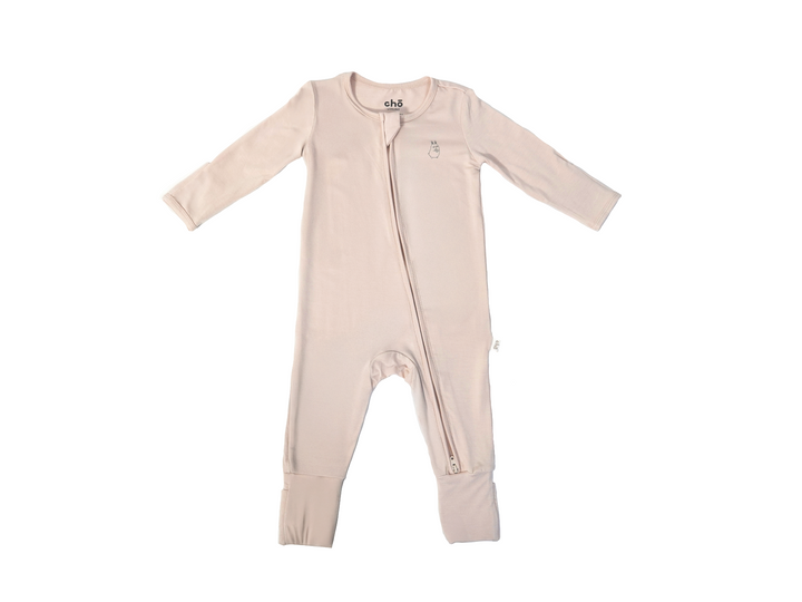 Lollibly Organic Bamboo Long Sleeve Baby Sleep Suit Sand Beige