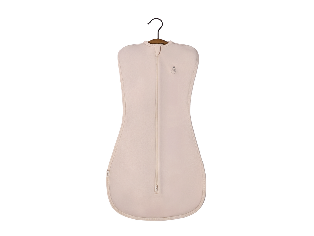 Lollibly Organic Bamboo Baby Zip Swaddle Bag Sand Beige