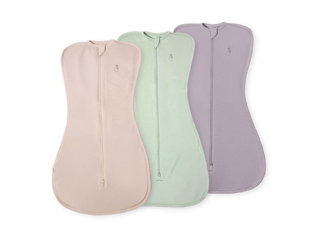 Lollibly Organic Organic Bamboo Baby Zip Swaddle Bag Bundle of Three All Colours Sand Sage Lavender