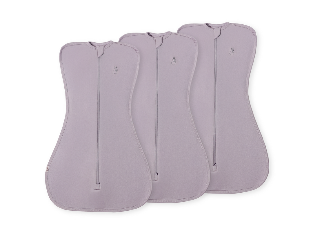 Lollibly Organic Organic Bamboo Baby Zip Swaddle Bag Bundle of Three Lavender Light Purple