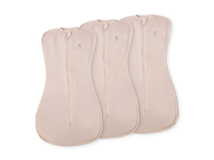 Lollibly Organic Organic Bamboo Baby Zip Swaddle Bag Bundle of Three Sand Beige