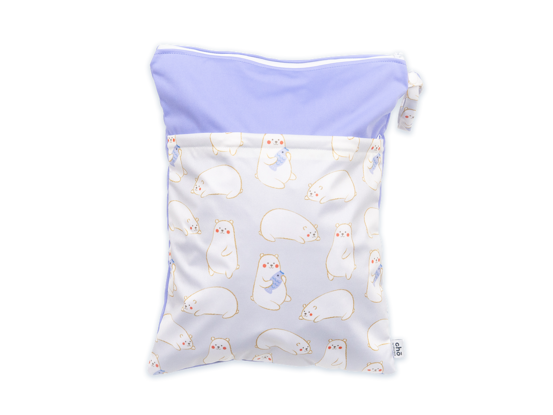 Cho Waterproof Diaper Wet Bag: Maru Bear Frost (40 x 30cm)