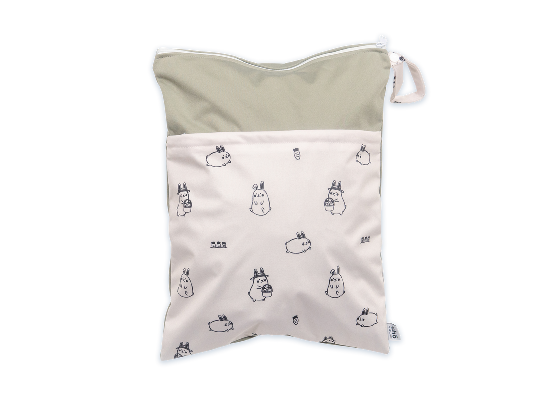 Cho Waterproof Diaper Wet Bag: Momo Bunny Slate (40 x 30cm)
