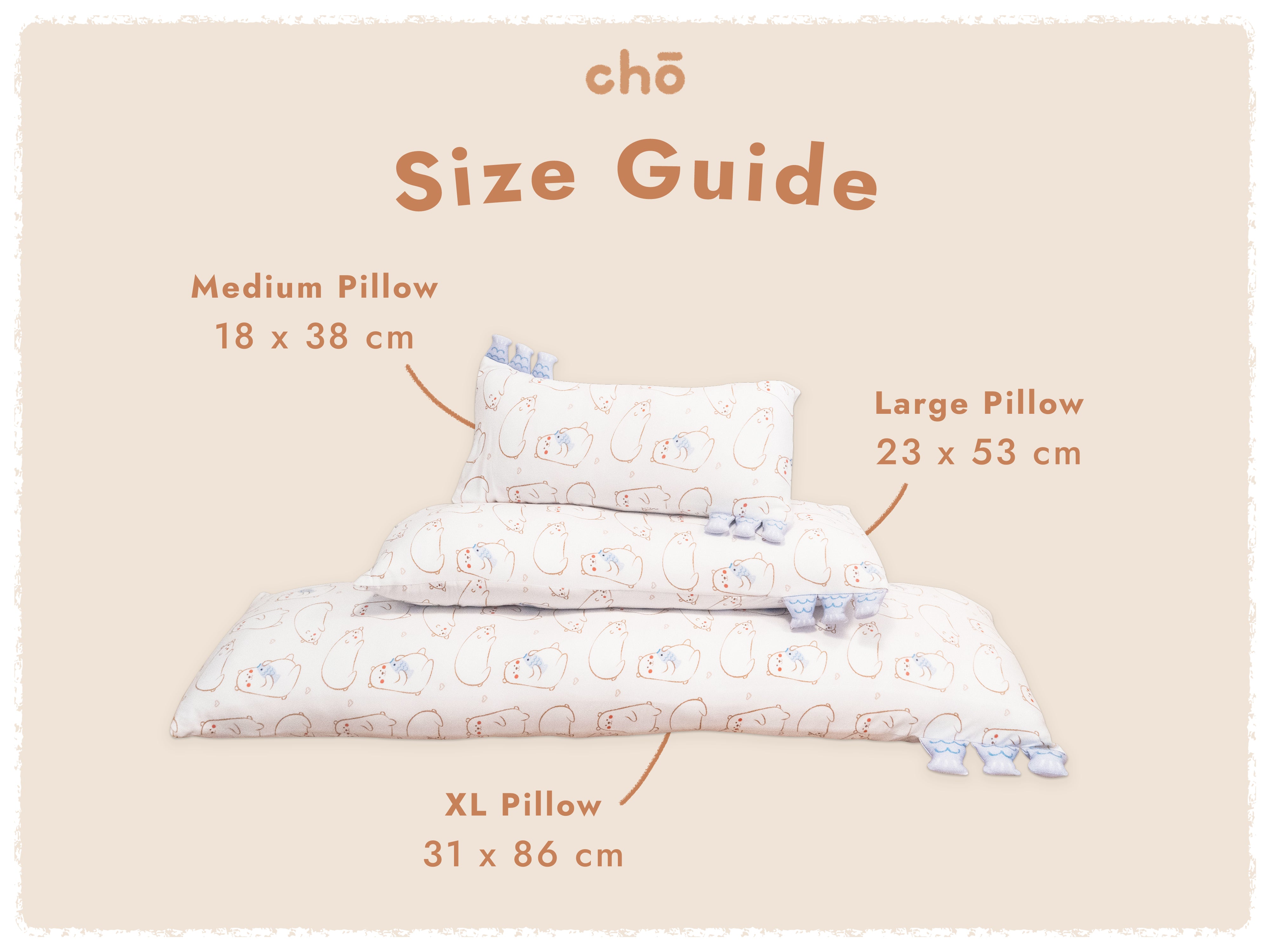 Cho Snuggy Buddy Pillow (Maru Bear: Medium 18 x 38cm)
