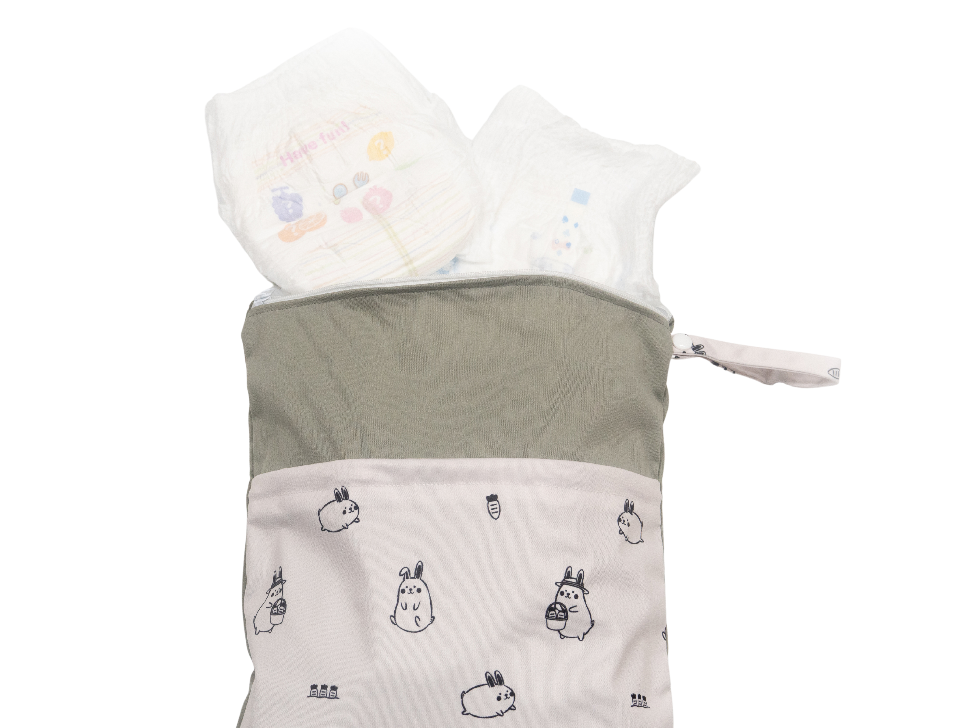 Cho Waterproof Diaper Wet Bag: Momo Bunny Slate (40 x 30cm)